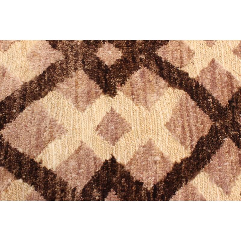 ECARPETGALLERY Hand-knotted Peshawar Ziegler Cream, Dark Brown Wool Rug - 8'11 x 12'3