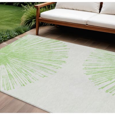 HomeRoots Abstract Transitional Rectangle Outdoor Rug