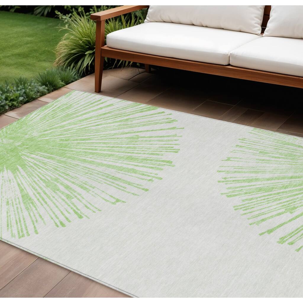 HomeRoots Abstract Transitional Rectangle Outdoor Rug