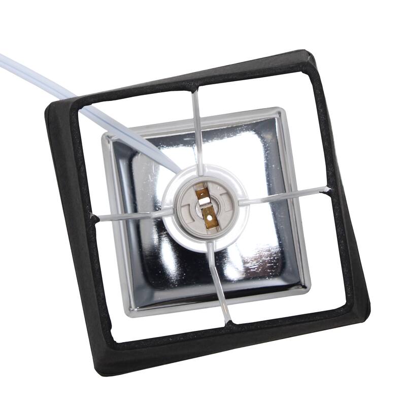 9.65" Compact And Chic Modern Square Chrome Accent Table Lamp, For Living Room, Bedroom, Office, Black Shade
