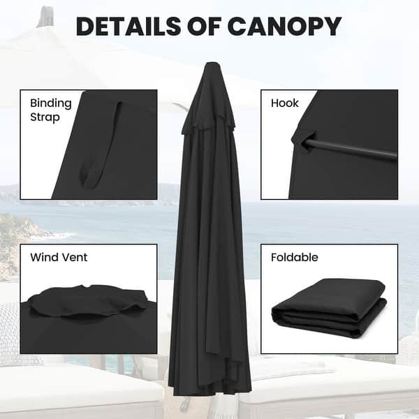 10ft 8 Ribs Patio Hanging Offset Umbrella Replacement Canopy, Canopy Only -  Bed Bath & Beyond - 31880212
