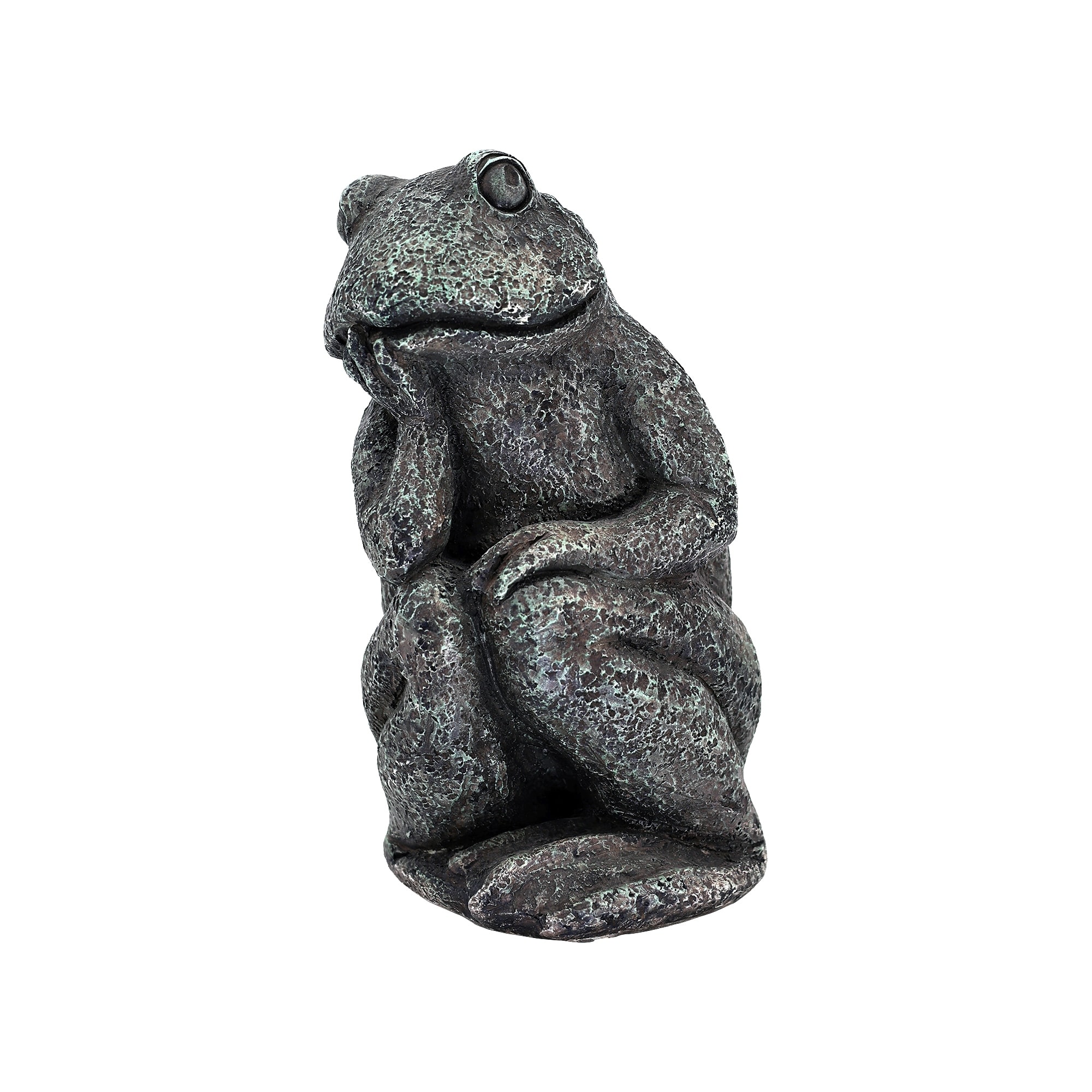 Figurina In Miniatura Per Giardino Delle Fate – Rana Che Pensa Su Roccia, In Resina, Alta 7 Cm, Collezionabile E Decorativa - 5