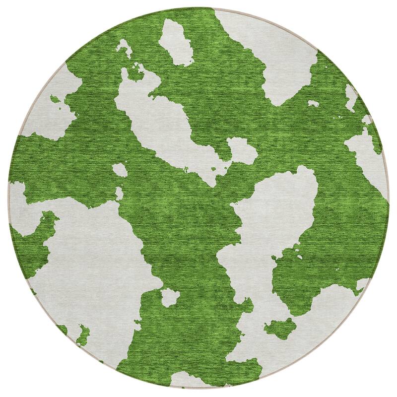 Machine Washable Indoor/ Outdoor Contemporary Abstract Chantille Rug