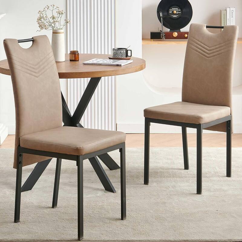 Howtai Upholstered PU Leather Home Kitchen Dining Chairs