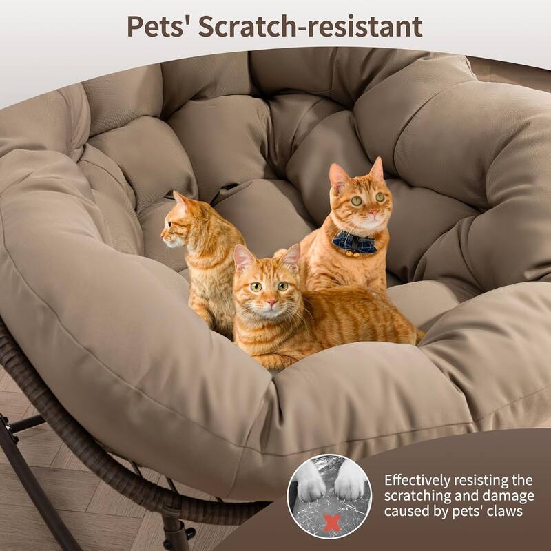 Outdoor rattan rocking chair, padded penguin rocking chair,lounge chair Outdoor for Front Porch,Living Room,Patio,Garden