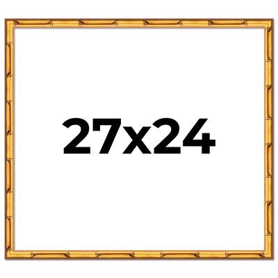 27x24 Frame Gold Bamboo Picture Frame Modern Photo Frame Includes UV Acrylic Shatter Guard Front Acid Free Foam Backing Board