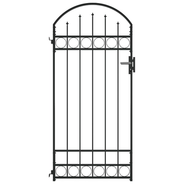 Shop vidaXL Fence Gate with Arched Top Steel 39.4