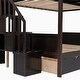 preview thumbnail 19 of 30, Twin over Full Wood Bunk Bed with Shelfs, Storage Staircase and Drawers