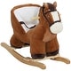 preview thumbnail 1 of 8, Baby Rocking Horse, Plush Animal Rocker with Sound, Wooden Base, & Safety Belt for Ages 18-36 Months, Brown Brown