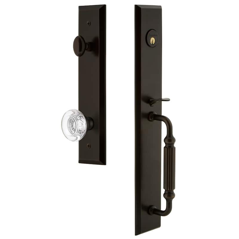Grandeur Fifth Avenue Solid Brass Rose Dummy Full Plate "F" Grip - Timeless Bronze