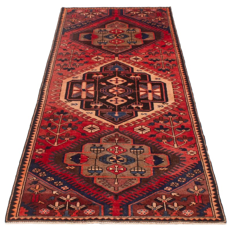 ECARPETGALLERY Hand-knotted Konya Anatolian Red Wool Rug - 3'9 x 9'0