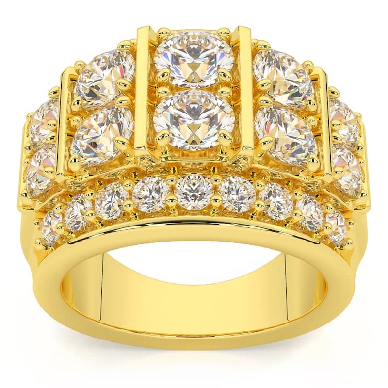 7Ct Men's Diamond Anniversary Ring Gold Lab Grown