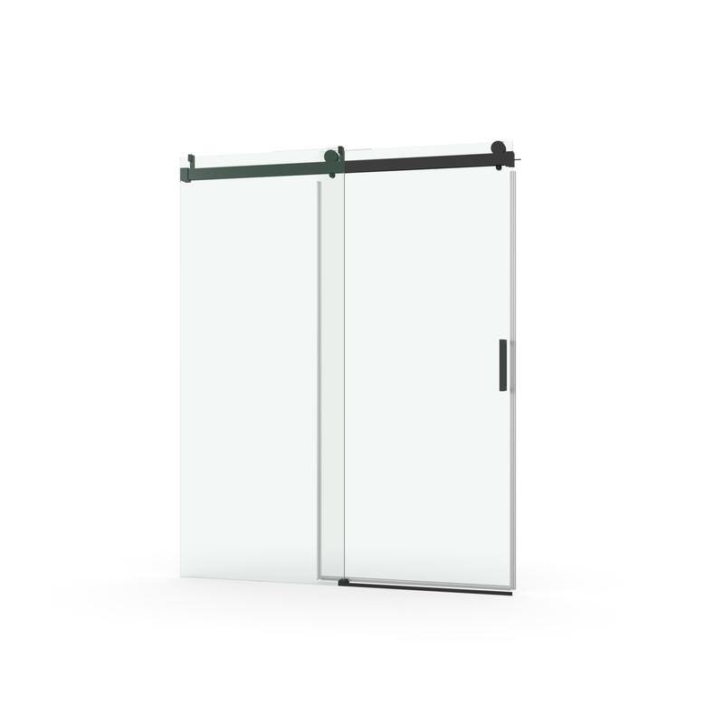 ABRUZZO 56-60" W x 76" H Frameless Soft-Closing Single Sliding Shower Door 1/4" (6mm) Explosion-Proof Tempered Glass