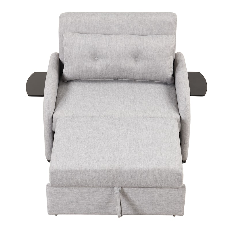 48.8"2-Seater Sleeper Sofa 3 in 1 with 2 Wing Table and USB Charge