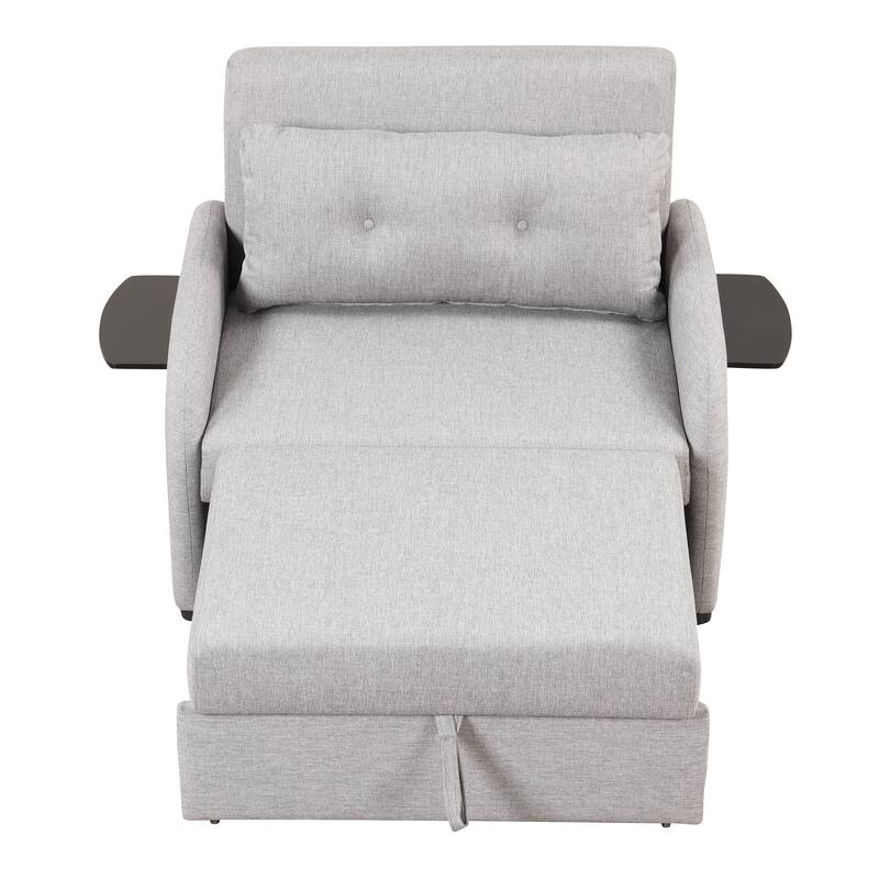 Pull Out Sofa Sleeper 3 in 1 with 2Wing Table and USB Charge for Living Room, Recreation Room