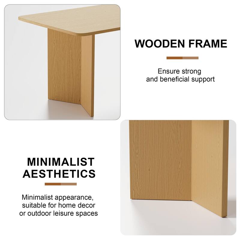 Solid Wood Farmhouse Dining Table with V-Shaped Legs and Square Wood Top for Modern Dining Rooms & Family Gatherings - 67"x33.5"