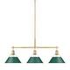 preview thumbnail 1 of 0, Golden Lighting 3306-LP BCB Orwell 3 Light 36" Wide Linear Pendant Brushed Champagne Bronze / Pine Green Shades
