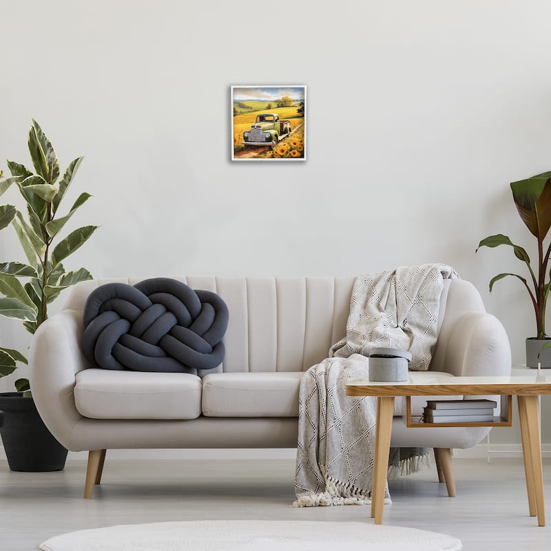 Stupell Truck Through Sunflower Field Framed Giclee Art Design By Heidi Kuntz