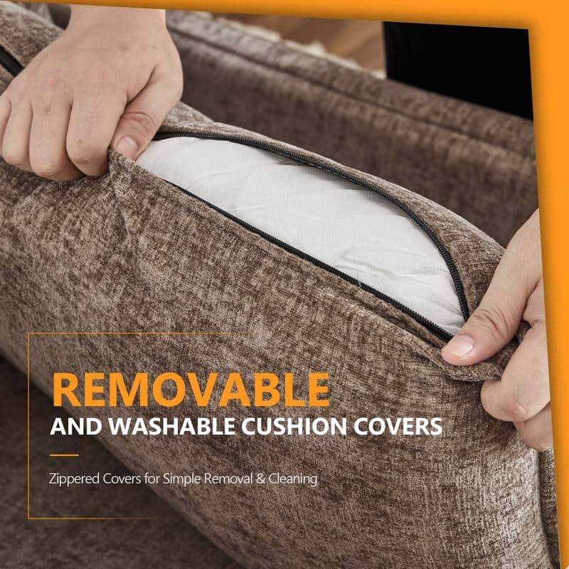 Chenille Upholstered Skirted Arm Chair Accent Chair With Thin Arms For Living Room