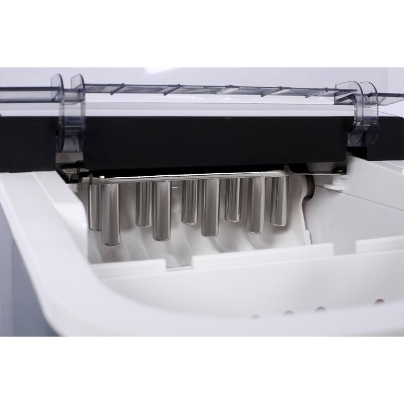 Anmytek Compact Countertop Ice Maker Fast Portable Small Kitchen Bar Appliance Gray Black See Through Lid