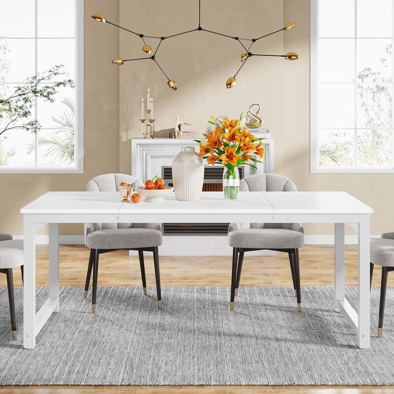 71" Modern Dining Table for 6-8, Kitchen Table for Dining Room - 70.87" L x 31.50" W x 29.53" H