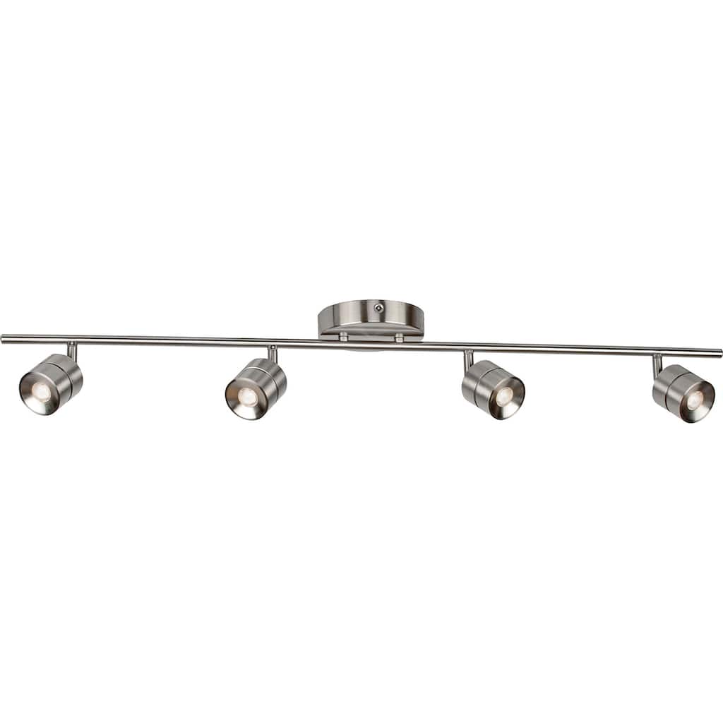 Core 4-light Satin Nickel LED Fixed Rail, Satin Nickel Steel Shade - Satin Nickel
