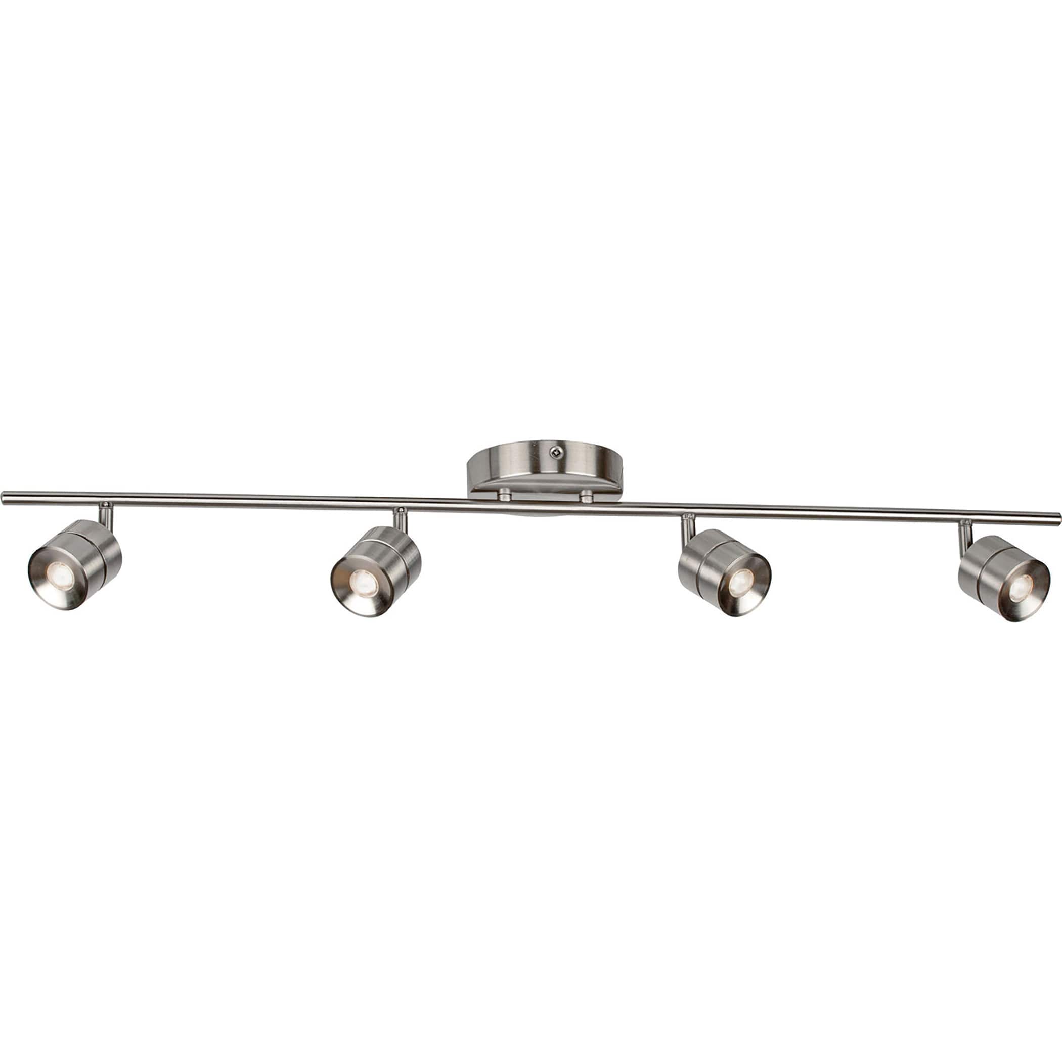 Core 4-light Satin Nickel LED Fixed Rail, Satin Nickel Steel Shade - Satin Nickel