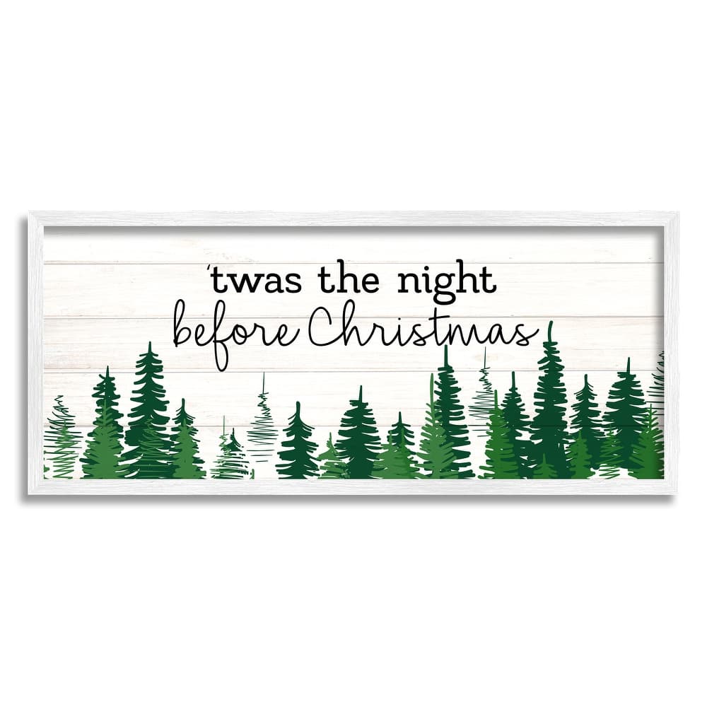 Stupell Night Before Christmas Trees Framed Giclee Art Design by Kim Allen