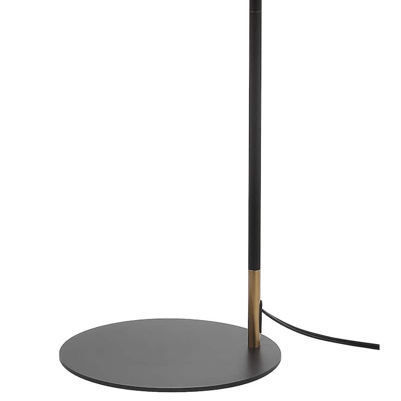 Liam 58.5" Metal LED Floor Lamp, Black/Brass Gold by JONATHAN Y - 58.5" H x 18.5" W x 11" D