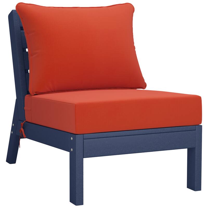 Birchwood All Weather HDPE Outdoor Patio Navy Blue Deep Seating Conversation Set (6-Piece Set)