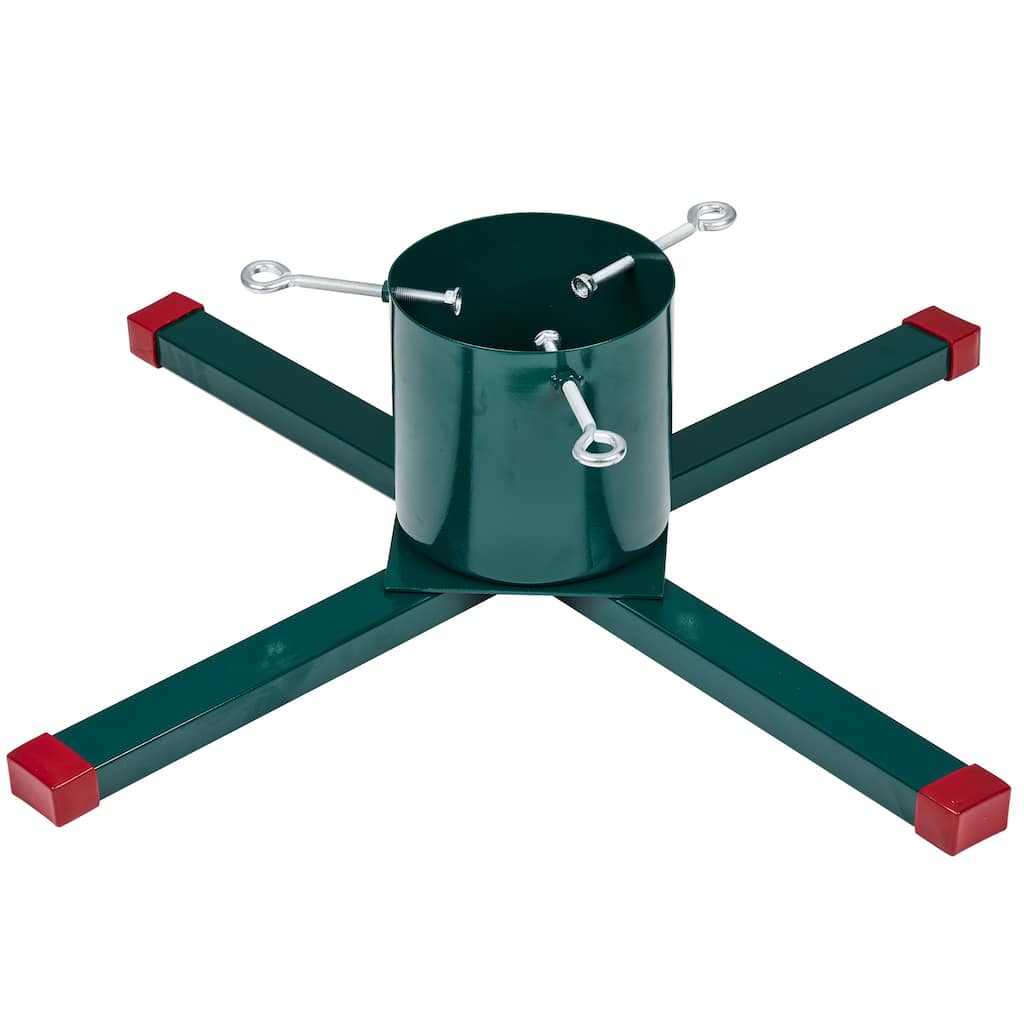 Green Metal Live Christmas Tree Stand - For Trees up to 9ft Tall - 28
