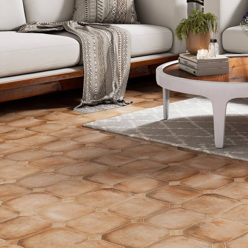 Merola Tile Laverton Octagon Natural 7-7/8" x 7-7/8" Porcelain Floor and Wall Tile - Case (25 Tiles)