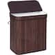 SONGMICS 100L Laundry Hamper with Lid Bamboo Laundry Basket with Liner ...