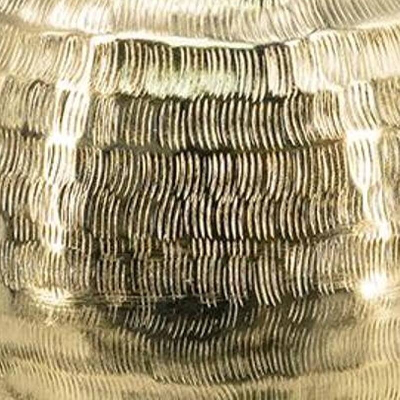 13" Gold Hammered Aluminum Urn Table Vase - 8.00
