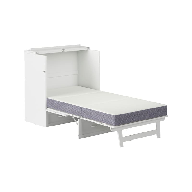 AFI Northfield Murphy Bed Chest with 6" Mattress, Storage Drawer & Built-In Charger