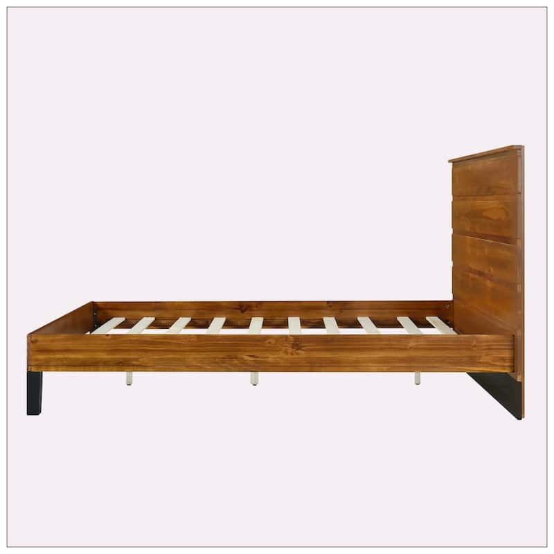Mid-Century Modern Wood Bed