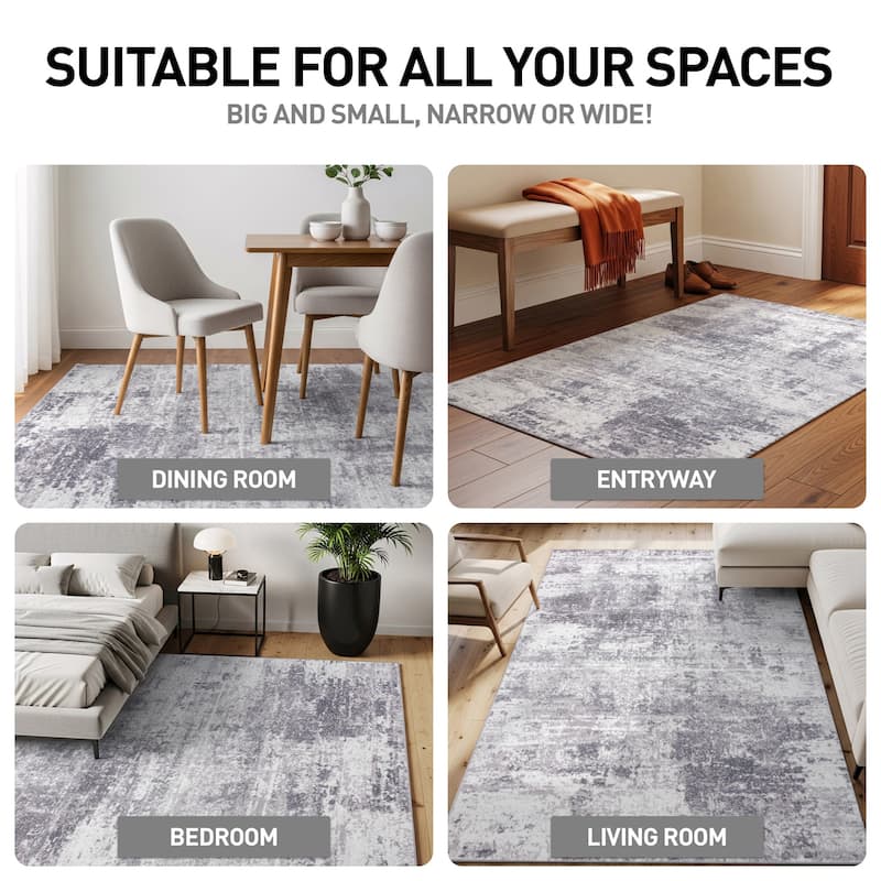 World Rug Gallery Distressed Abstract Area Rug