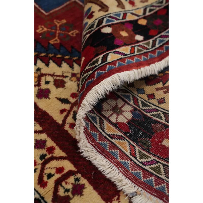 Hand Knotted Oriental 100% Wool Carpet Traditional Medallion Red Ardebil Area Rug - 4' 11'' X 3' 7''