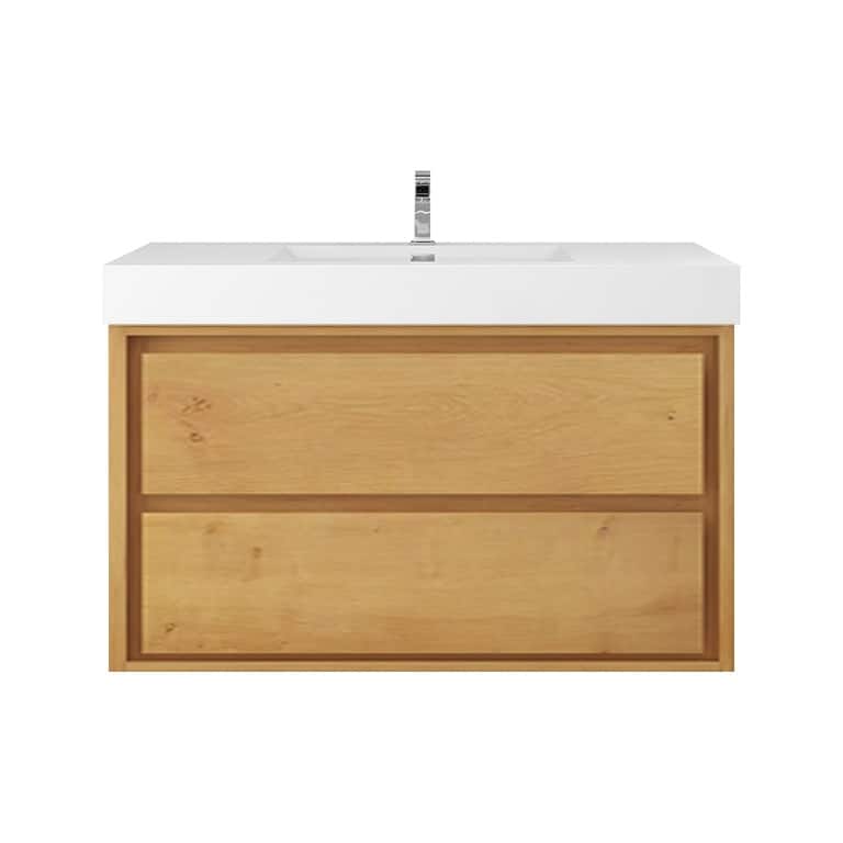 Morava 42" Floating Vanity with Single Sink - 42 - Light Oak