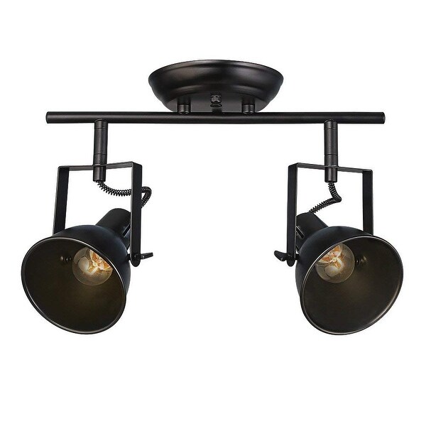 2 light industrial black track ceiling light. Opens flyout.