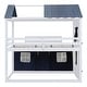 preview thumbnail 10 of 36, Full Size Bunk Wood House Bed with Elegant Windows, Sills and Tent