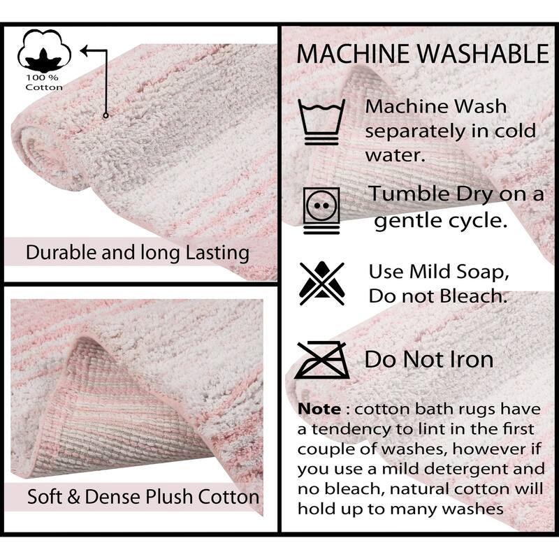 Gradiation Collection Absorbent Cotton Machine Washable Bath Rug