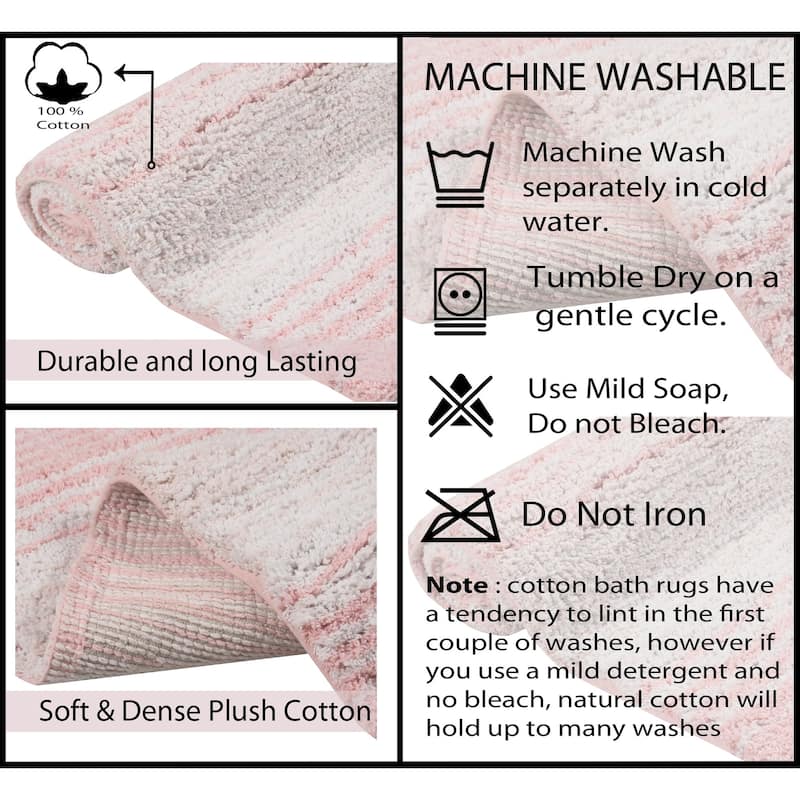 Gradiation Collection Absorbent Cotton Machine Washable Runner Rug