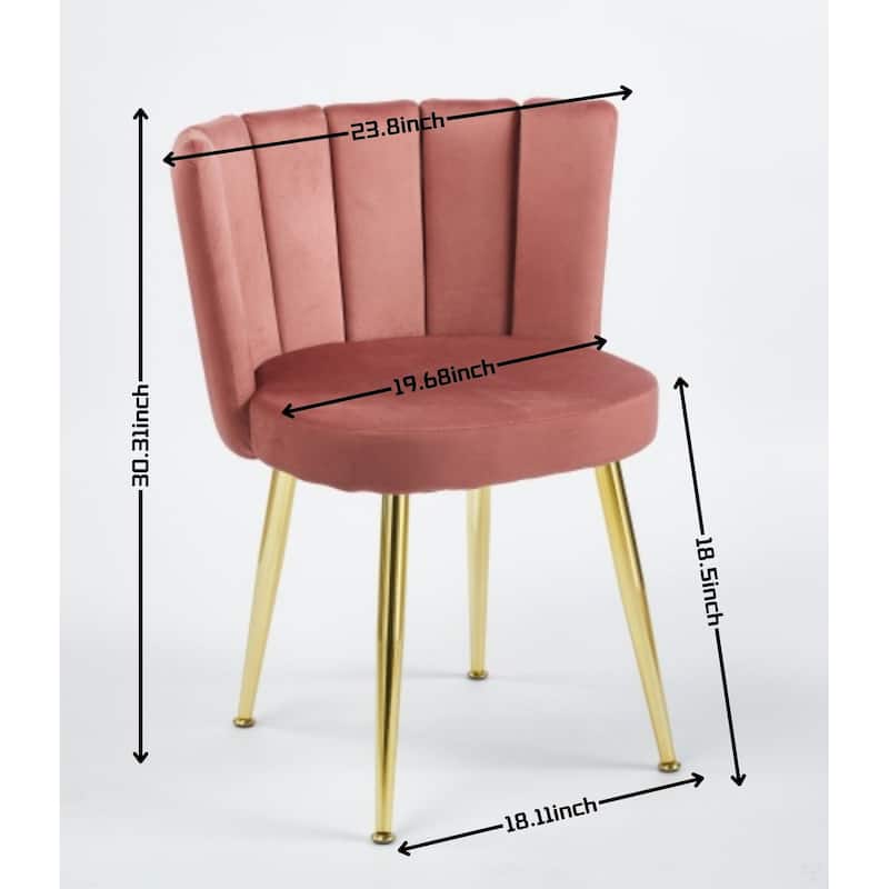 GDFStudio - Leclaie Modern Upholstered Dining Chair with Ergonomic Seat Cushion Backrest & Golden Legs, Set of 2 - 21.26"W