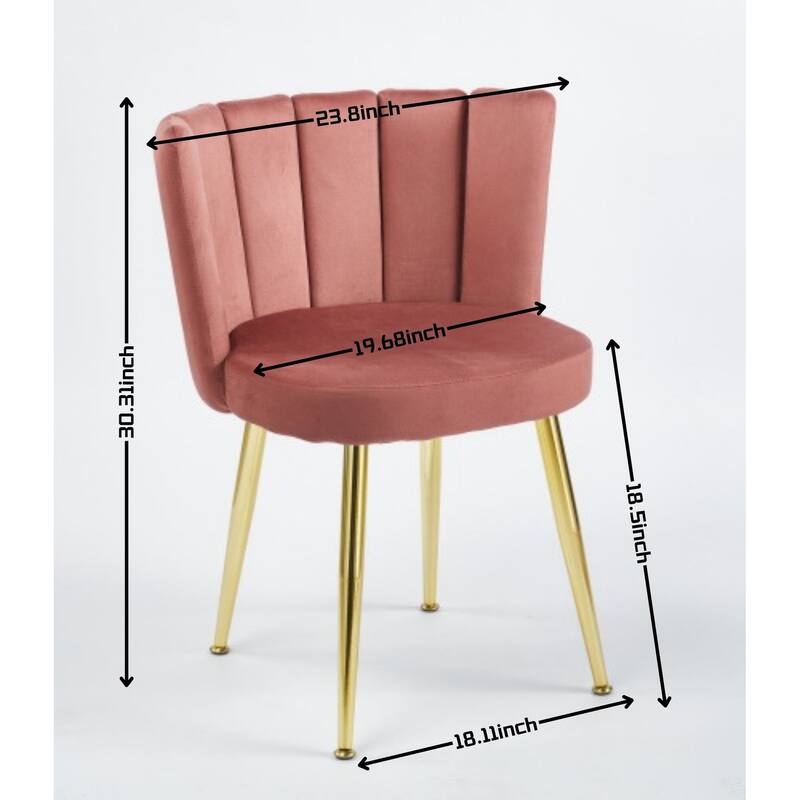 Modern Dining Chair(Set Of 2 ) With Iron Tube Legs, Velvet And Comfortable Backrest, Suitable For Dining Room Living Room