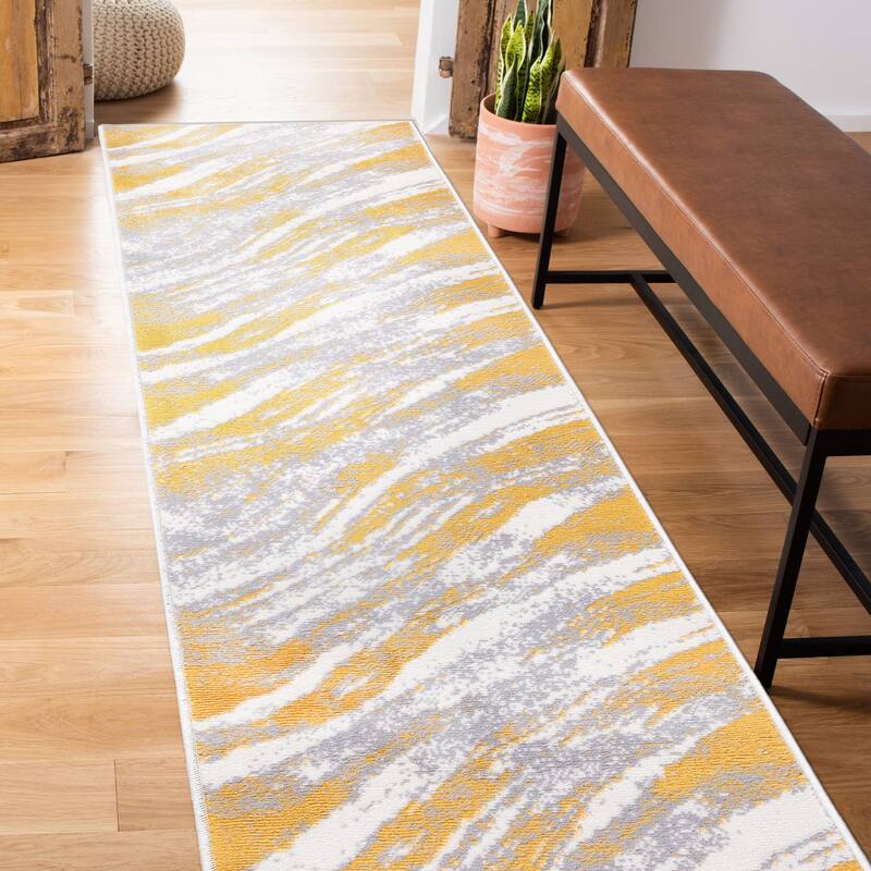 World Rug Gallery Modern Abstract Swirl Area Rug