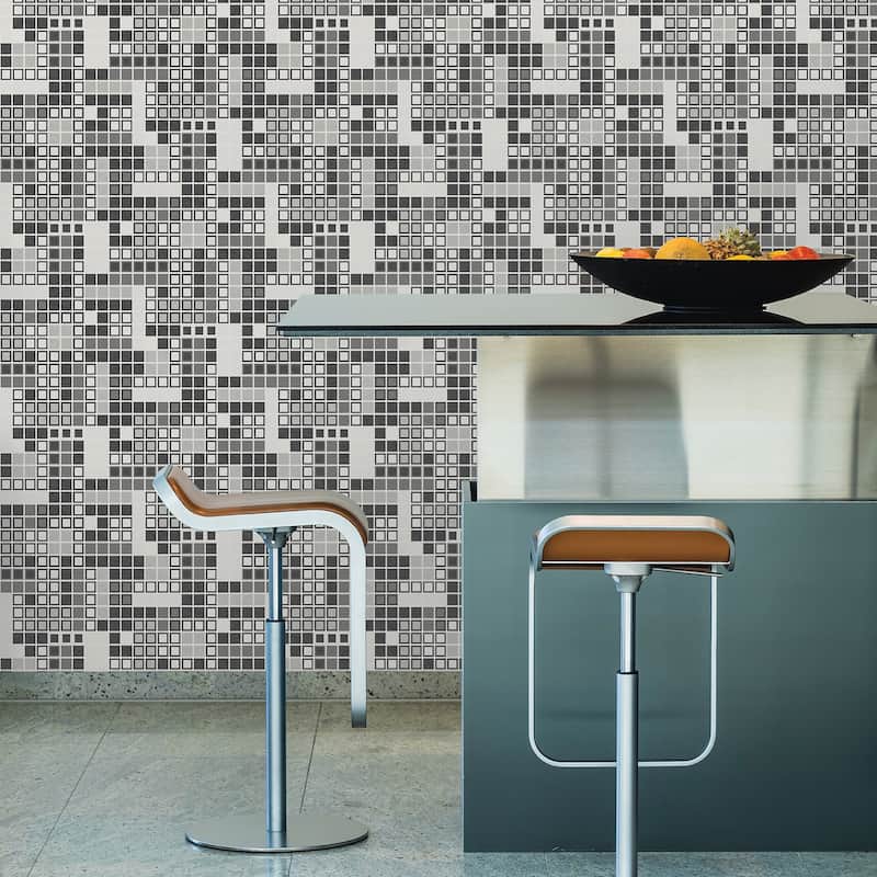 A-Street Prints Bantry Black Geometric Wallpaper