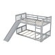 preview thumbnail 19 of 25, Twin Over Twin Bunk Bed Floor Bunk Bed with Slide and Ladder