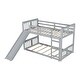 preview thumbnail 5 of 16, Twin Over Twin Bunk Bed with Slide and Ladder, for Kids, Teens, Boys or Girls