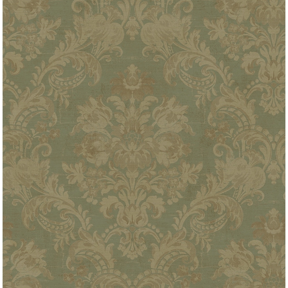 Seabrook Designs Lidia Floral Damask Unpasted Wallpaper
